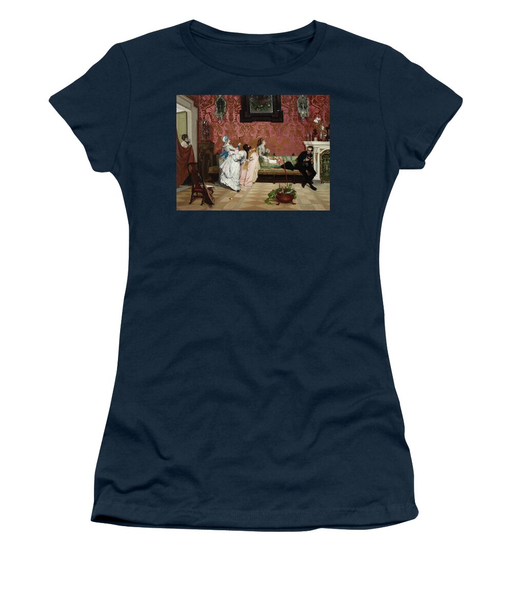 Lorenzo Valles Women's T-Shirt featuring the painting The surprise by Lorenzo Valles