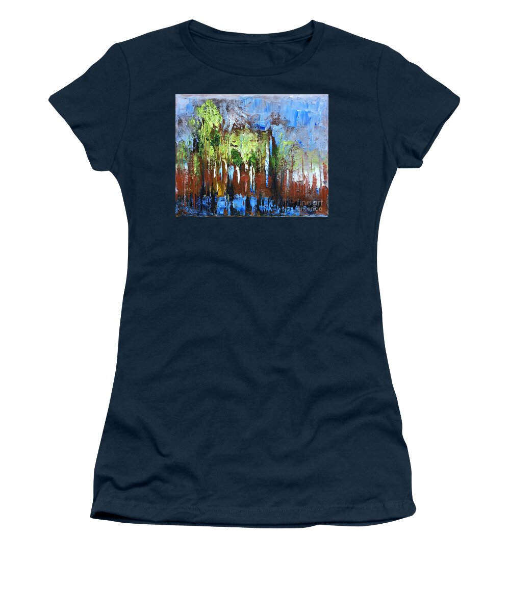Swamp Women's T-Shirt featuring the painting The Swamp by Alan Metzger