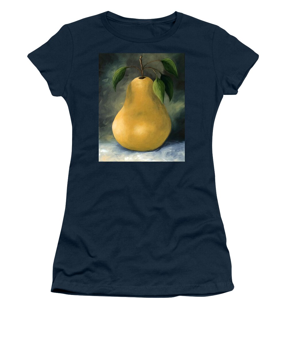 Pear Women's T-Shirt featuring the painting The Treasured Pear by Torrie Smiley