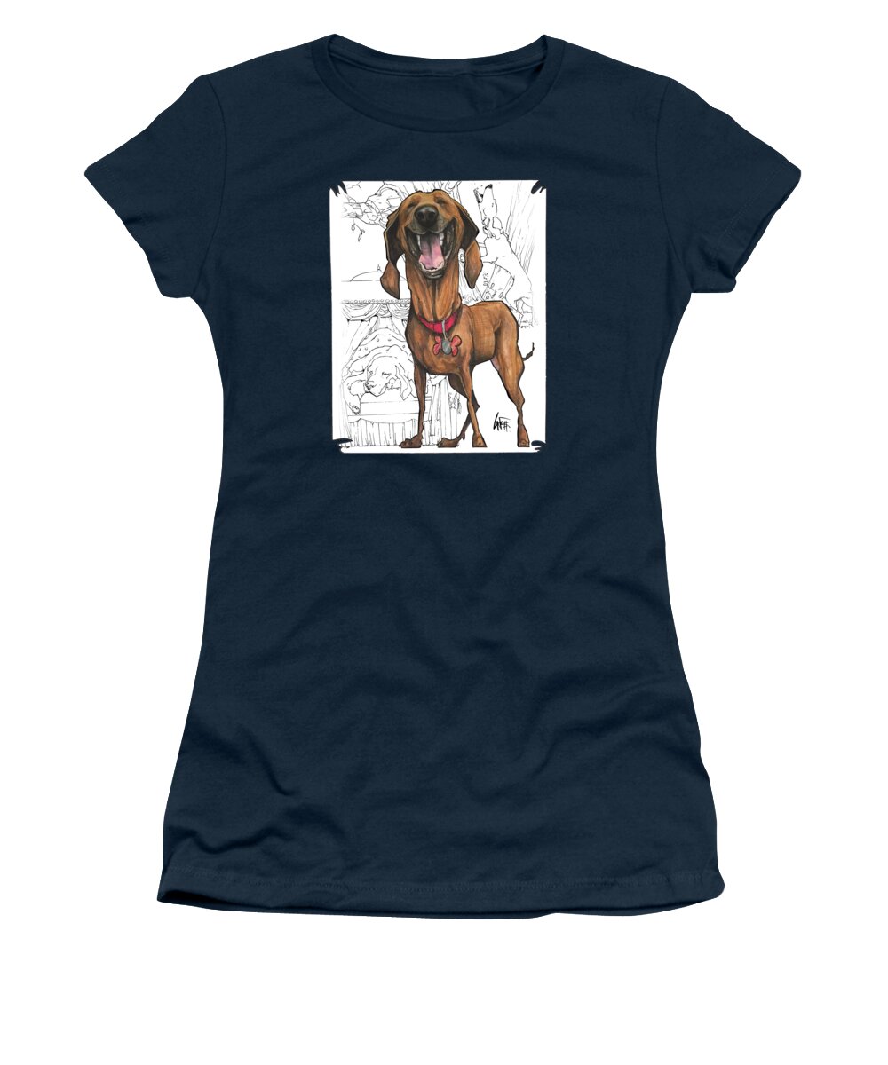 Bruno 2229 Women's T-Shirt featuring the drawing Bruno 2229 by John LaFree