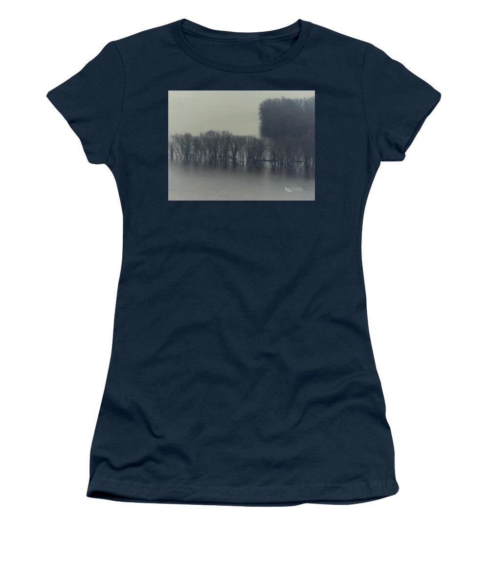 Trees Women's T-Shirt featuring the photograph Trees in a Winter Fog by Denise Winship