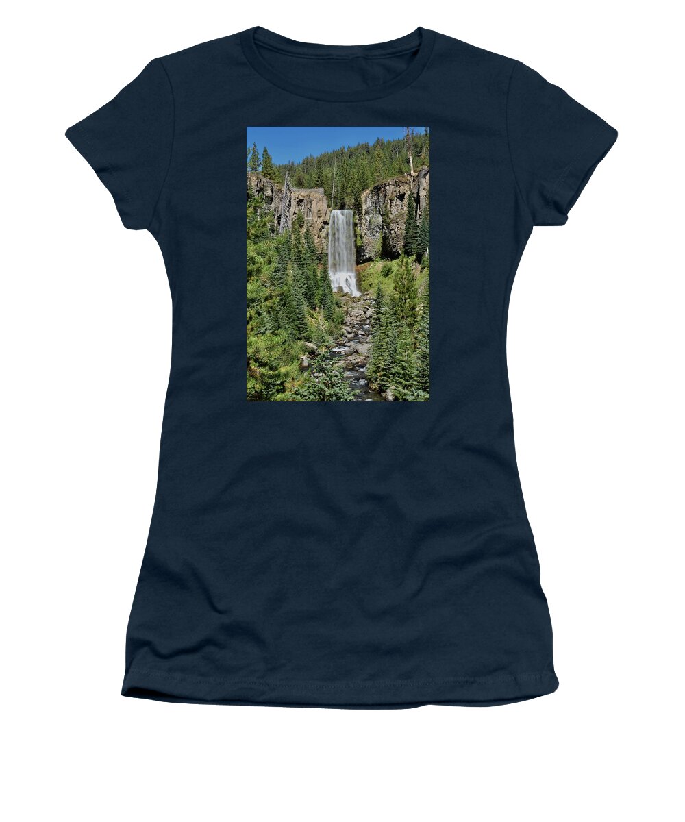 Tumalo Women's T-Shirt featuring the photograph Tumalo Falls by Brian Eberly