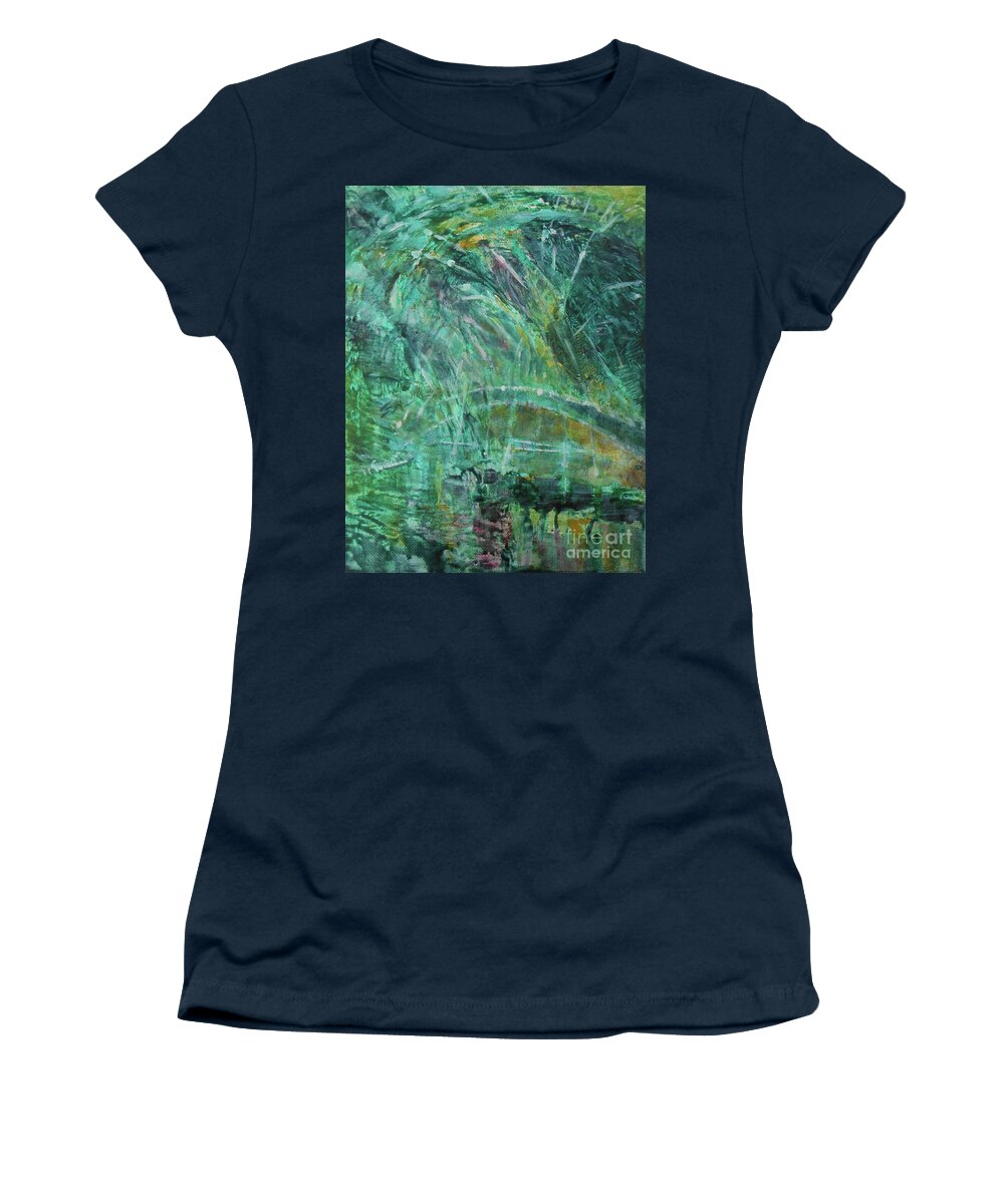 Abstract Women's T-Shirt featuring the painting Under The Bridge by Jane See