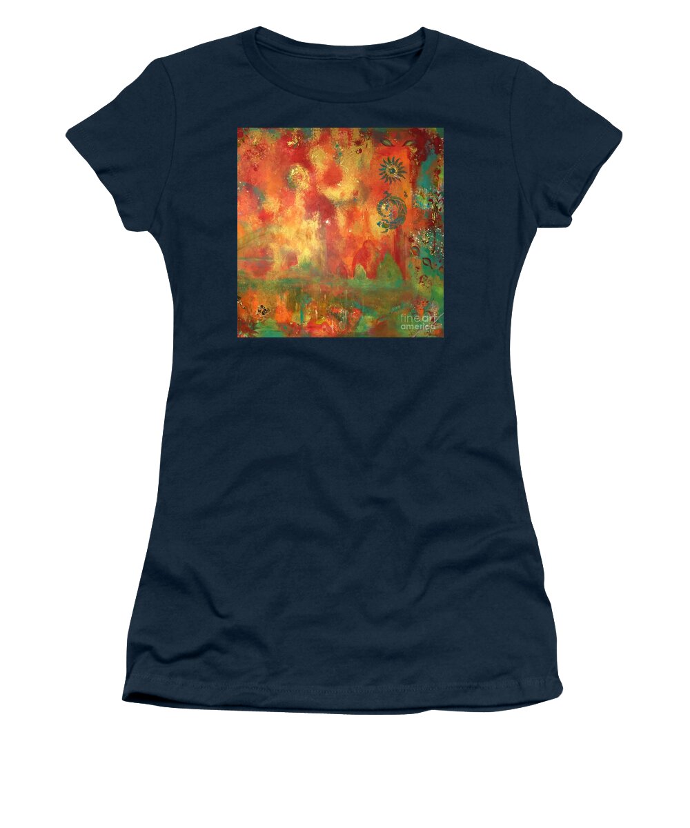 Venice Women's T-Shirt featuring the painting Venice Carnival by Jacqui Hawk