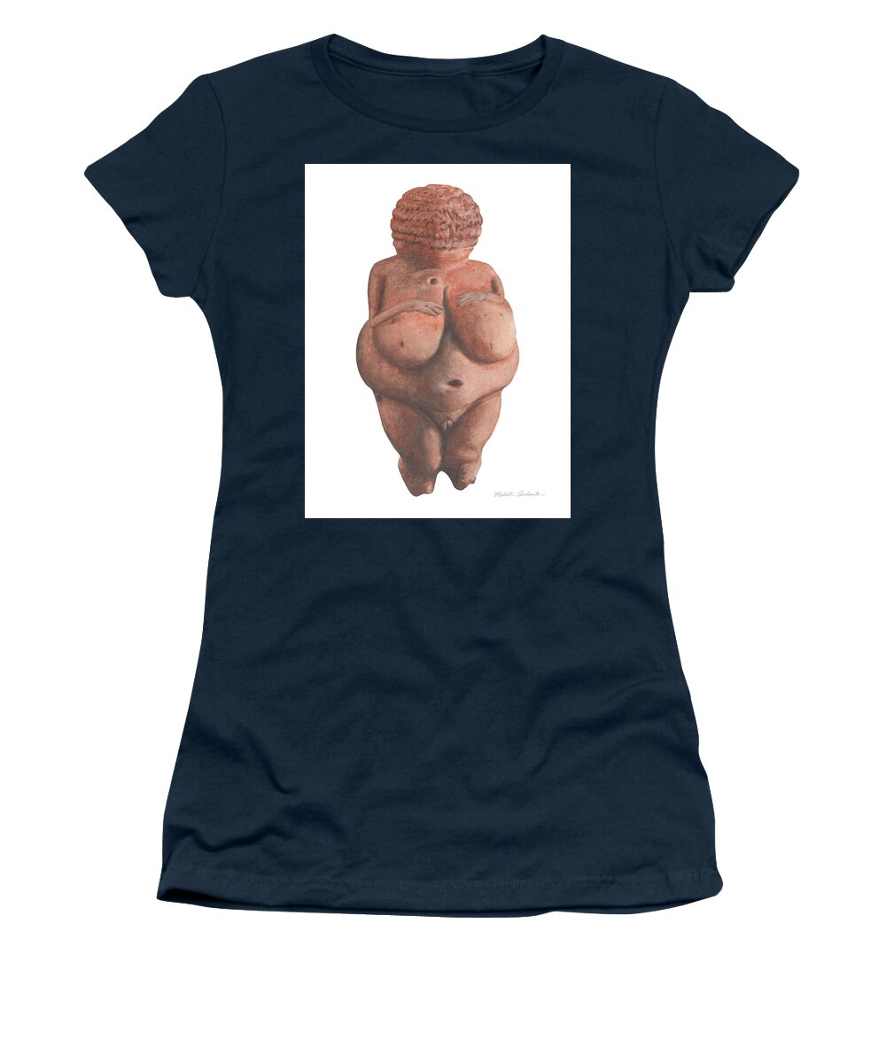 Venus Women's T-Shirt featuring the drawing Venus of Willendorf by Nikita Coulombe