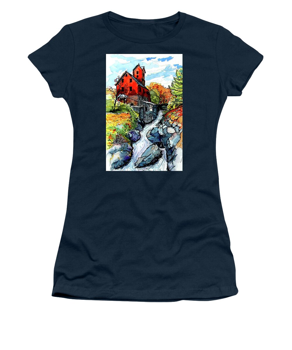 Vermont Women's T-Shirt featuring the painting Vermont Red by Terry Banderas