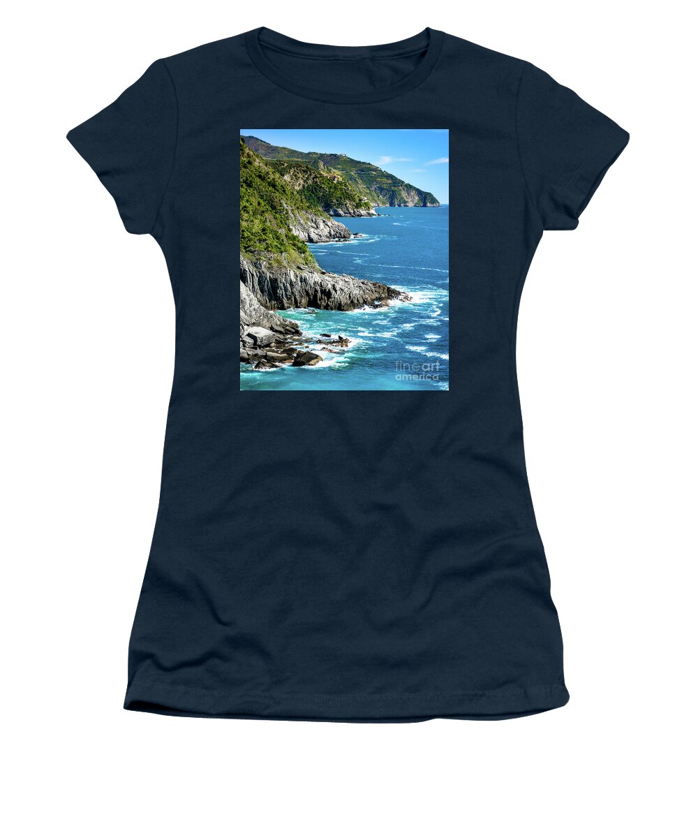 Italy Women's T-Shirt featuring the photograph Vernazza Blues by David Meznarich