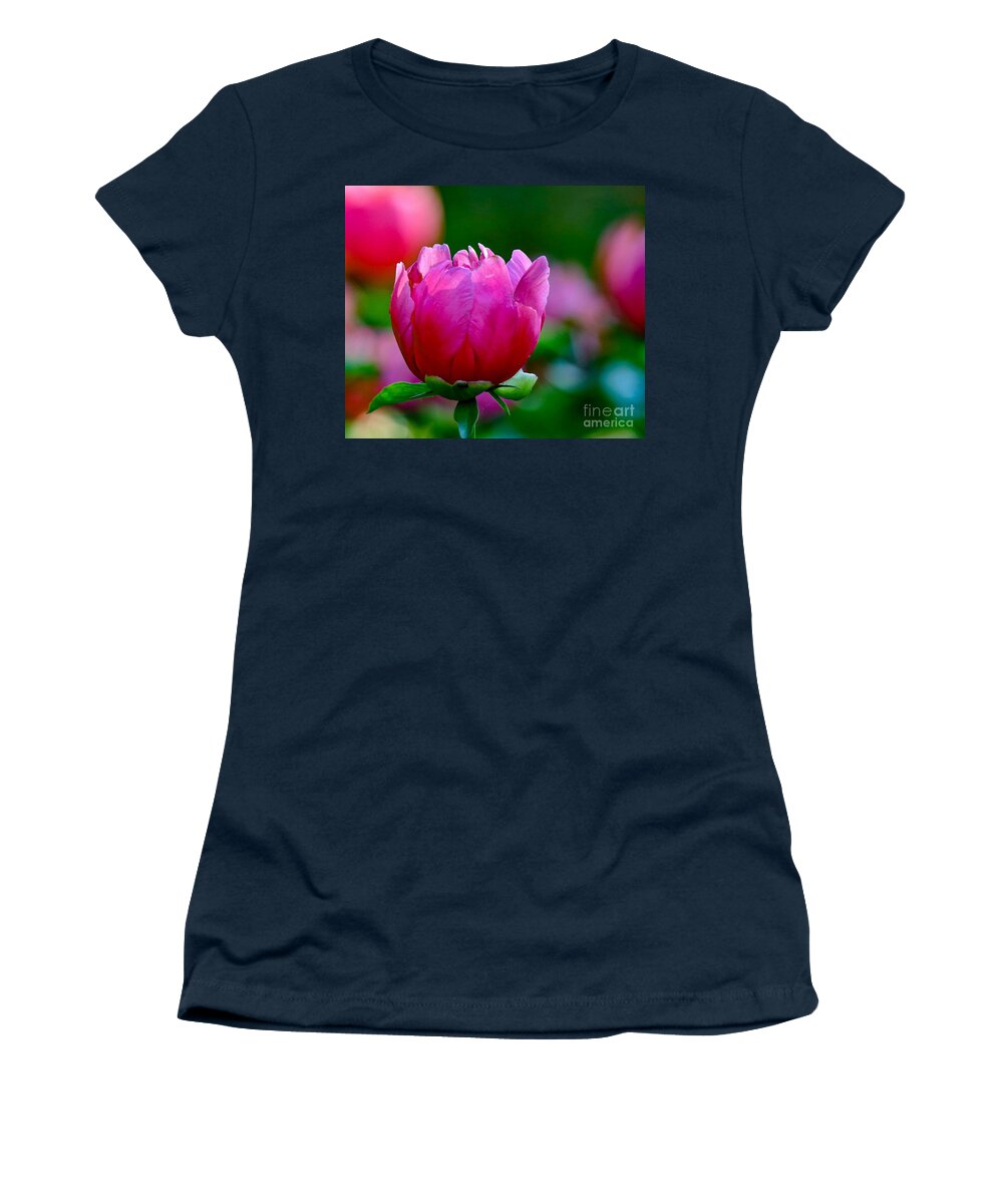 Beautiful Women's T-Shirt featuring the photograph Vibrant Pink Peony by Susan Rydberg