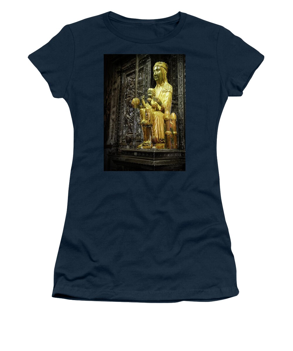 Black Madonna Women's T-Shirt featuring the photograph Virgin of Montserrat by Alexey Stiop