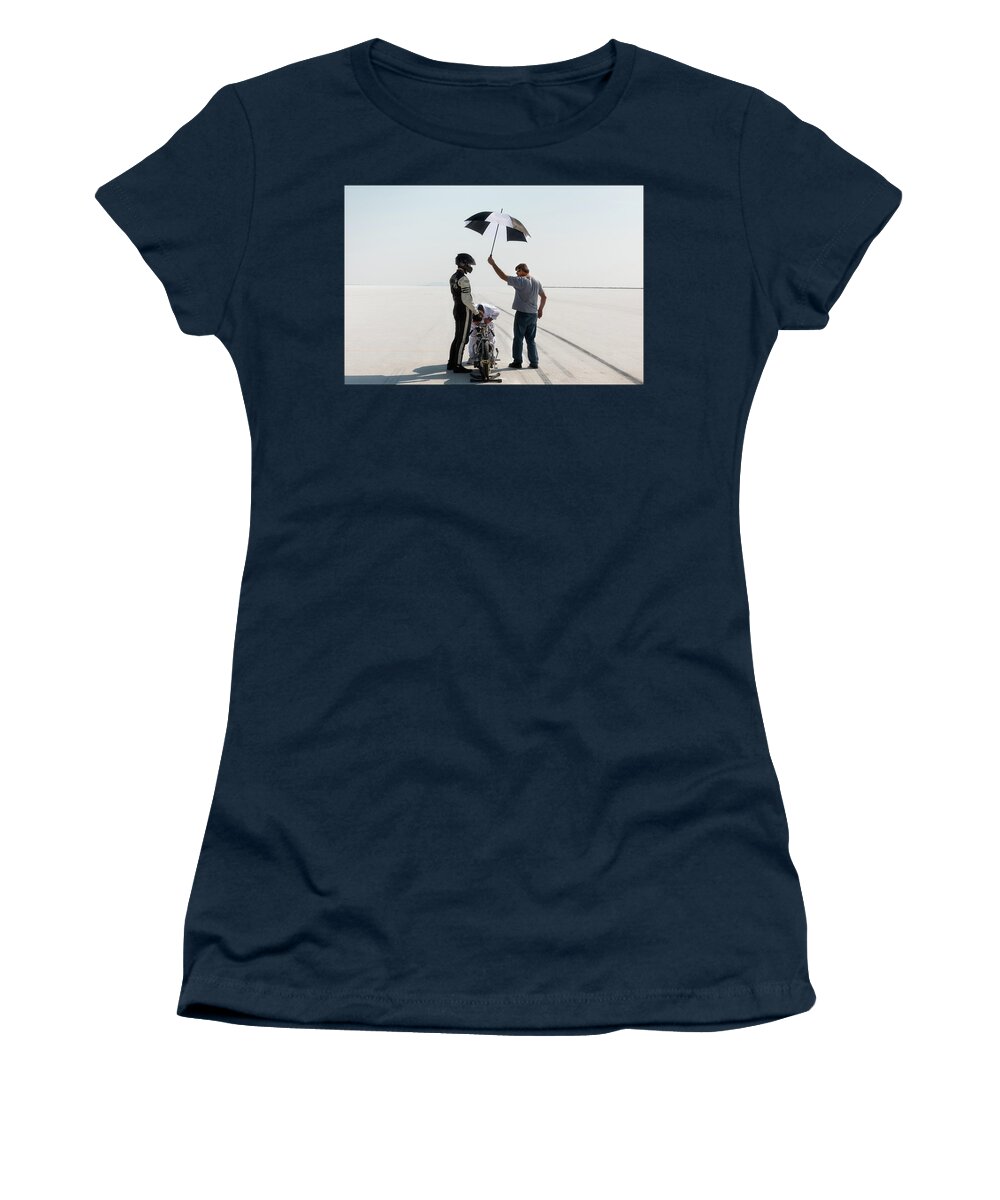 Bonneville Women's T-Shirt featuring the photograph Waiting to go by Andy Romanoff