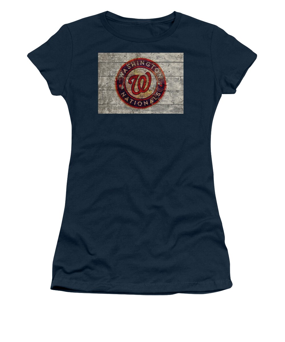 Washington Nationals Logo Vintage Barn Wood Paint Women's T-Shirt by Design  Turnpike - Pixels