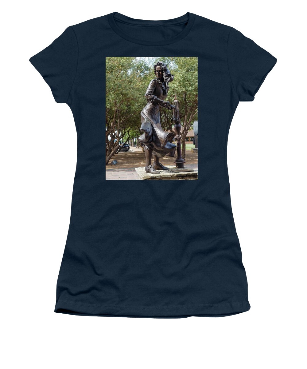 Bronze Women's T-Shirt featuring the photograph Water Pump in Bronze by C Winslow Shafer