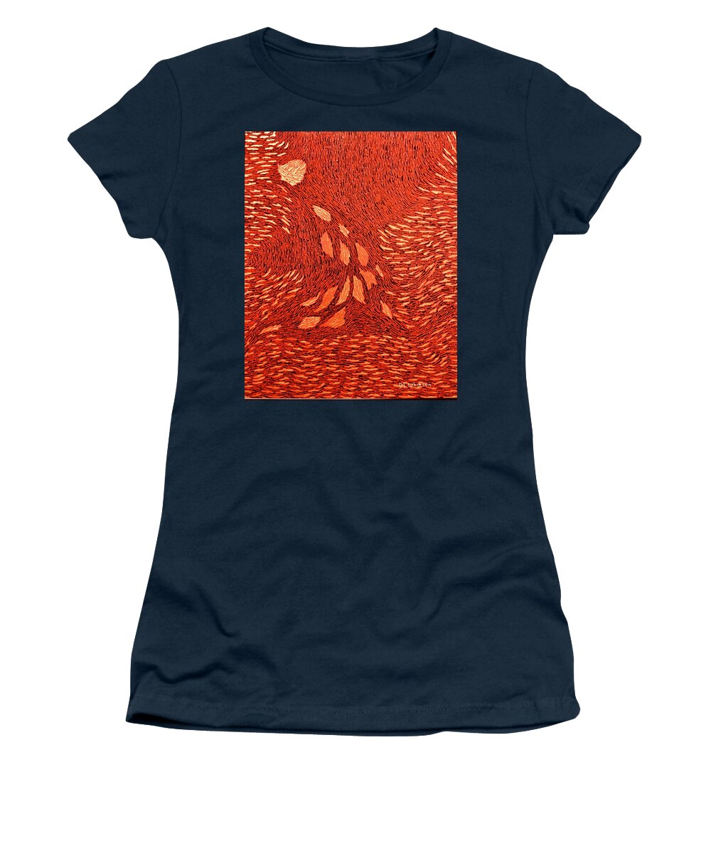 Waterfall Women's T-Shirt featuring the painting Waterfall by DLWhitson
