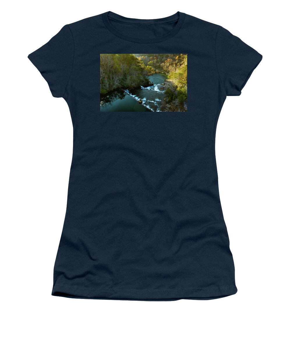 Steve Bunch Women's T-Shirt featuring the photograph Waterfall in the afternoon by Steve Bunch