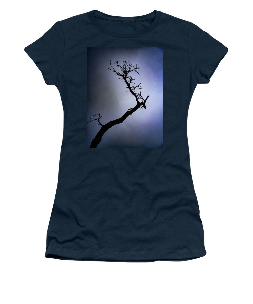 Branch Women's T-Shirt featuring the photograph Weathered Tree Branch Silhouette Bodmin Moor by Richard Brookes