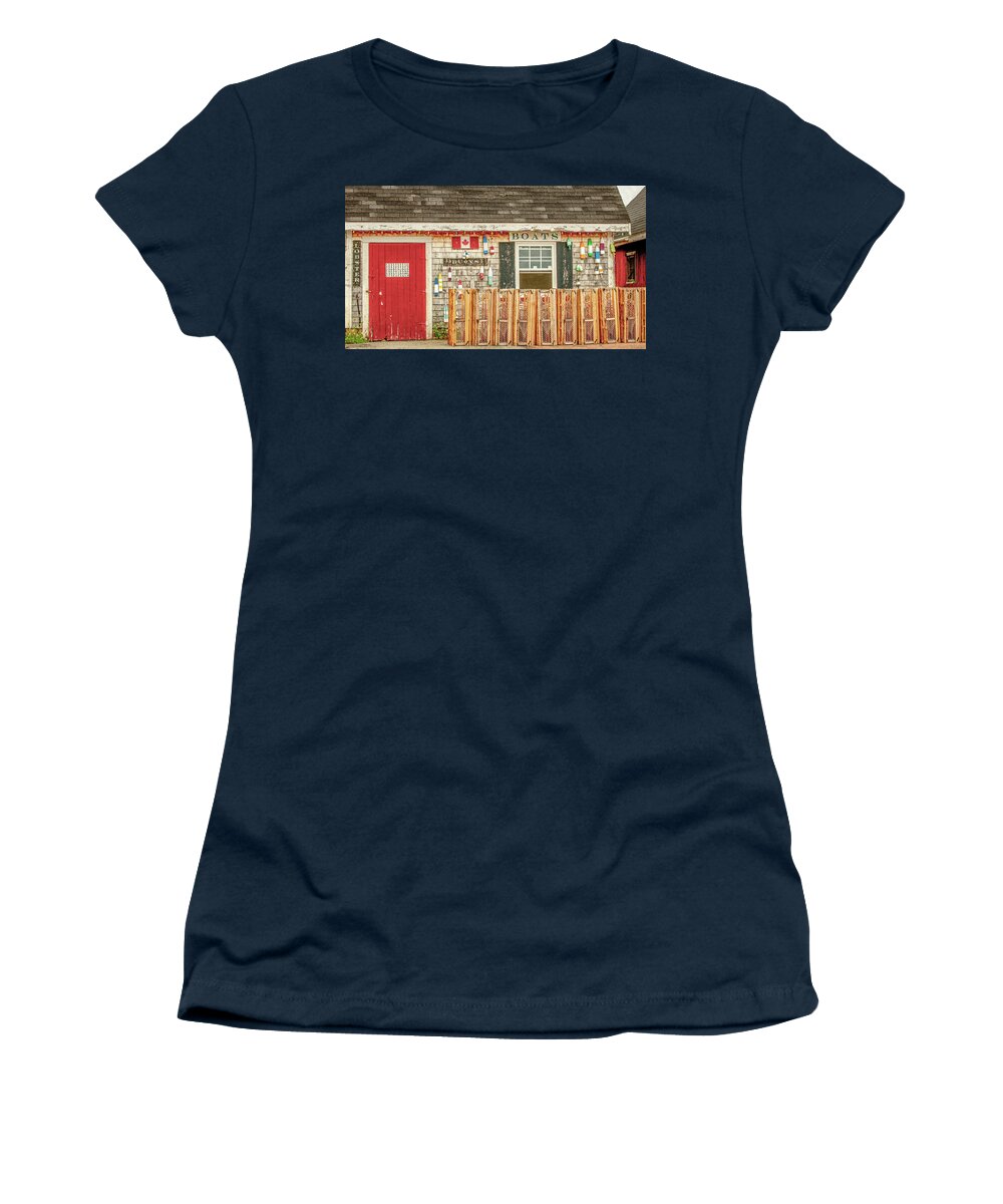 Pei Women's T-Shirt featuring the photograph Wharf Side by Marcy Wielfaert