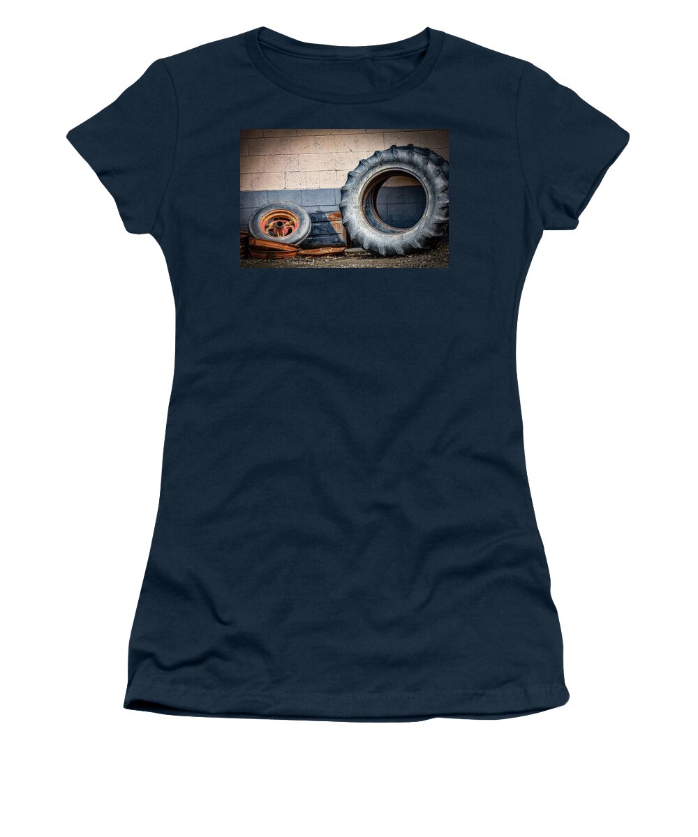 Tires Women's T-Shirt featuring the photograph Wheels by Michelle Wittensoldner