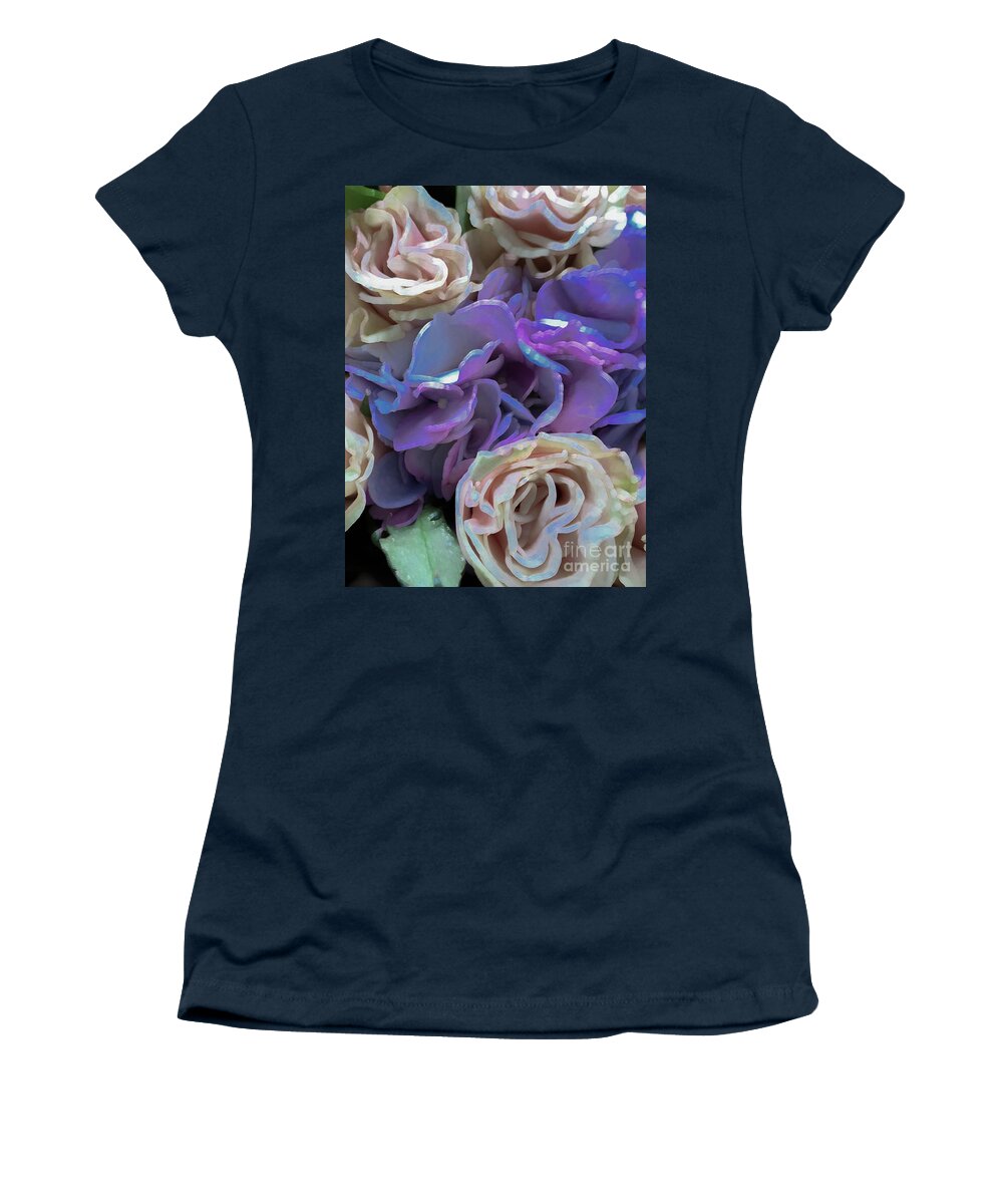 Abstract Women's T-Shirt featuring the photograph White and purple flower pastel by Phillip Rubino