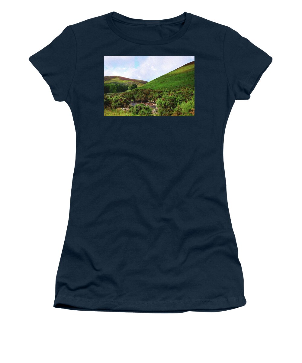 Jenny Rainbow Fine Art Photography Women's T-Shirt featuring the photograph Wicklow Journey. Green Hills by Jenny Rainbow