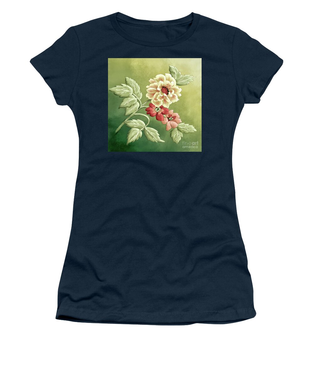 Roses Women's T-Shirt featuring the digital art Wild Roses by Lois Bryan