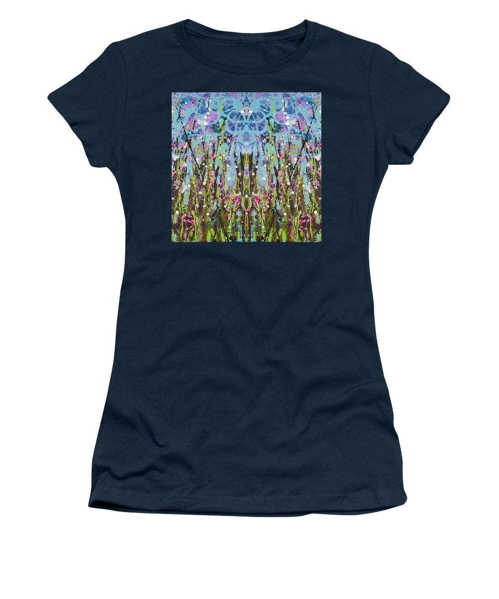 Wildflower Women's T-Shirt featuring the digital art Wildflower Digi Butterfly by Donna Ceraulo