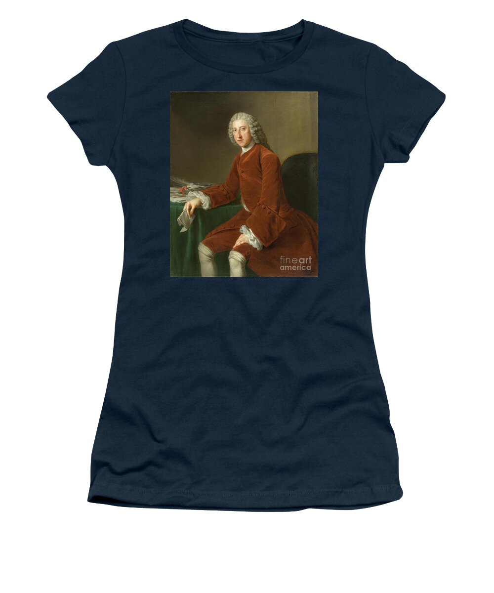 William Hoare Women's T-Shirt featuring the painting William Pitt, Later First Earl Of Chatham by William Hoare
