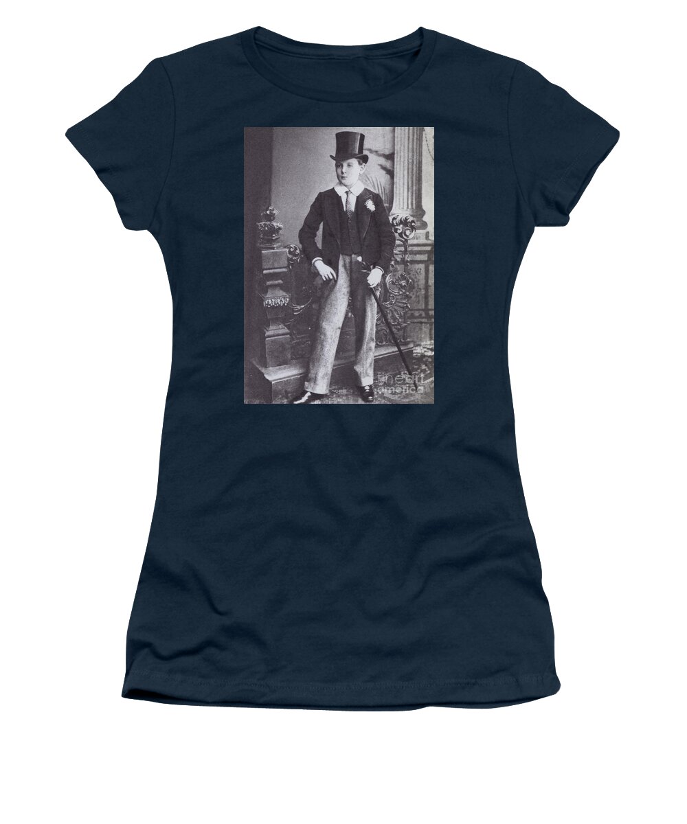 Churchill Winston (1874-1965) Women's T-Shirt featuring the photograph Winston Churchill, As A Schoolboy by English Photographer