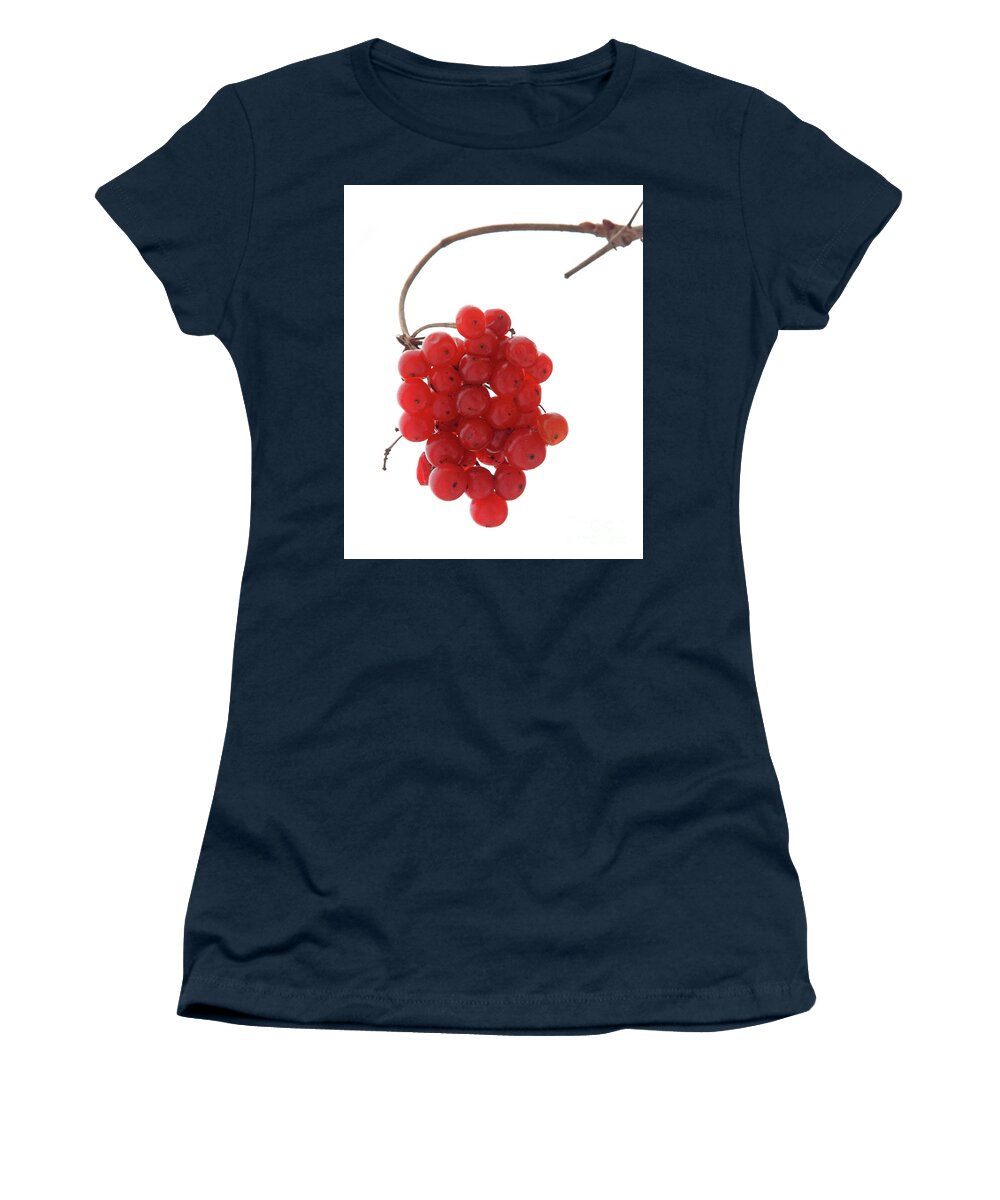 Red Women's T-Shirt featuring the photograph Winter Berries by Tiffany Whisler