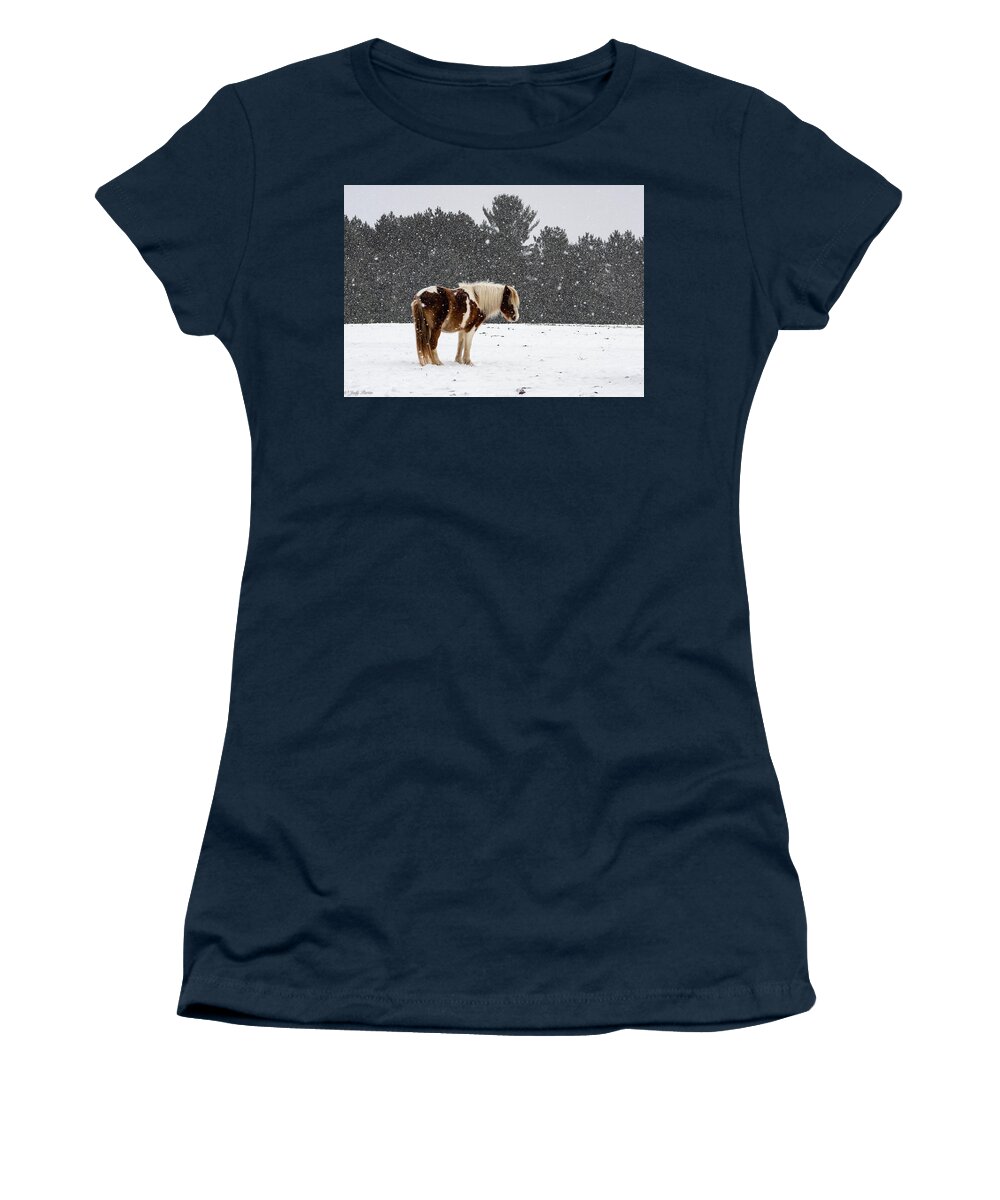 Horse Women's T-Shirt featuring the photograph Winter Snows by Jody Partin
