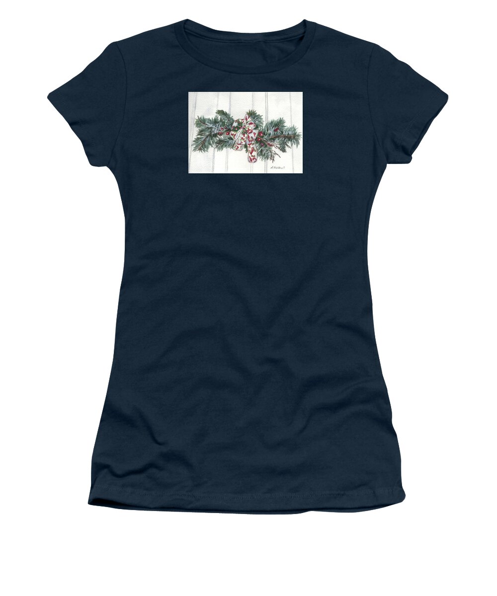 Holiday Women's T-Shirt featuring the painting Winter Spray by Lynne Reichhart