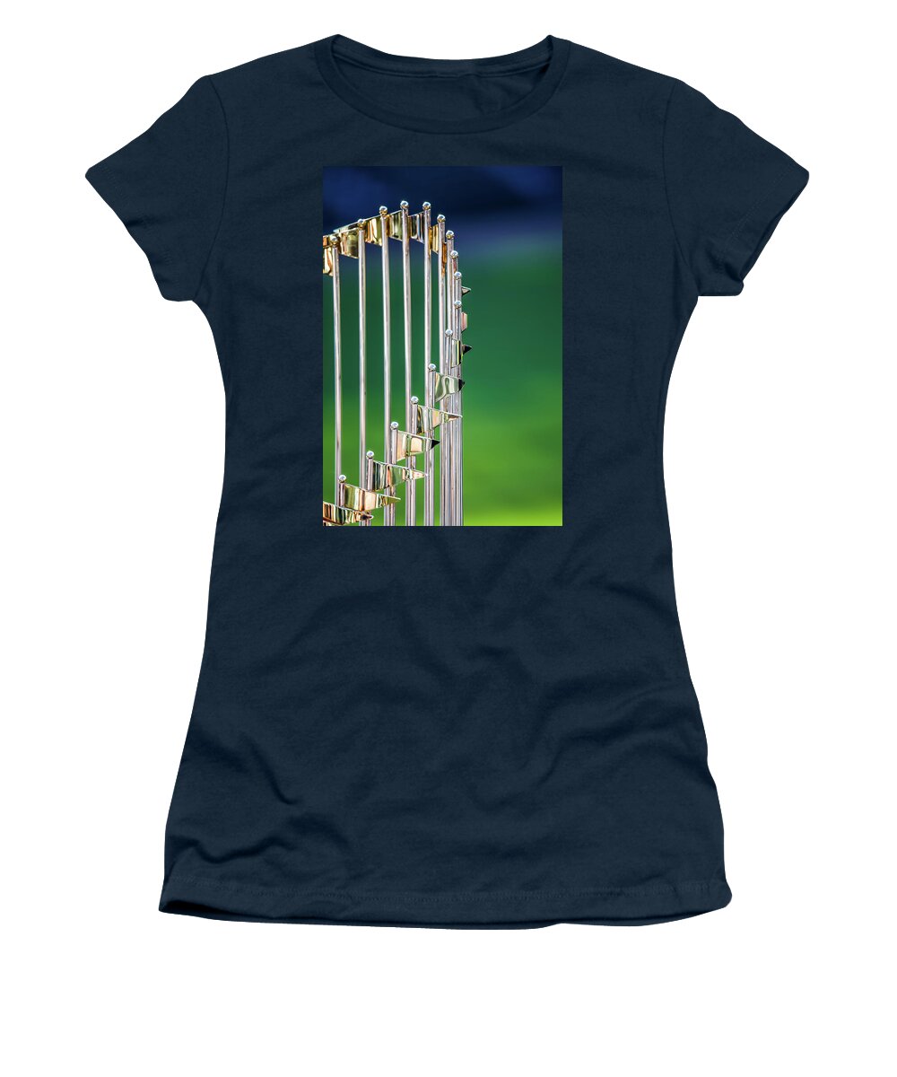 Baseball Women's T-Shirt featuring the photograph World Series Trophy Flags 2 by Lauri Novak