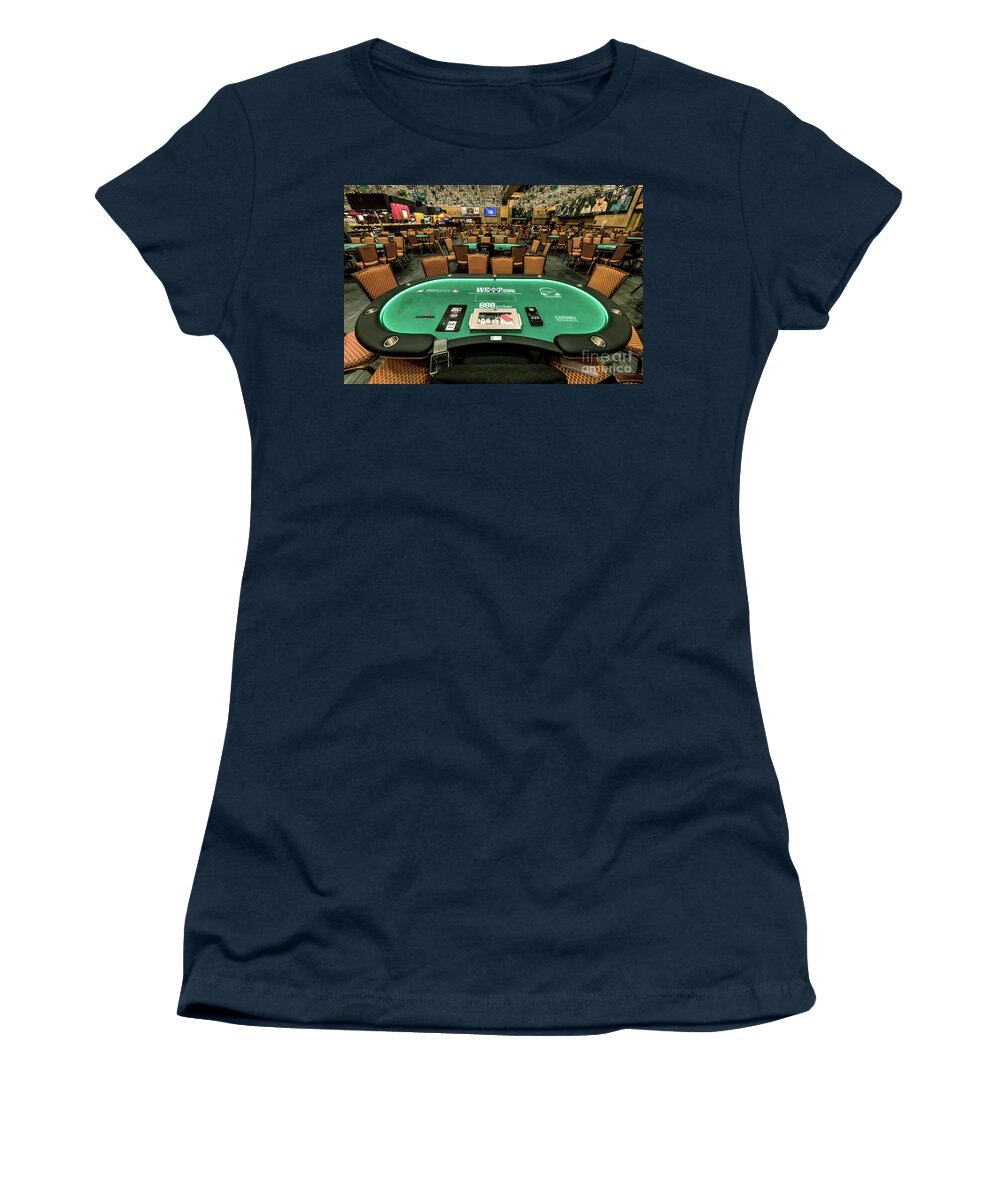 World Series Of Poker Women's T-Shirt featuring the photograph WSOP Main Room LED Tables 50th Anniversary by Aloha Art