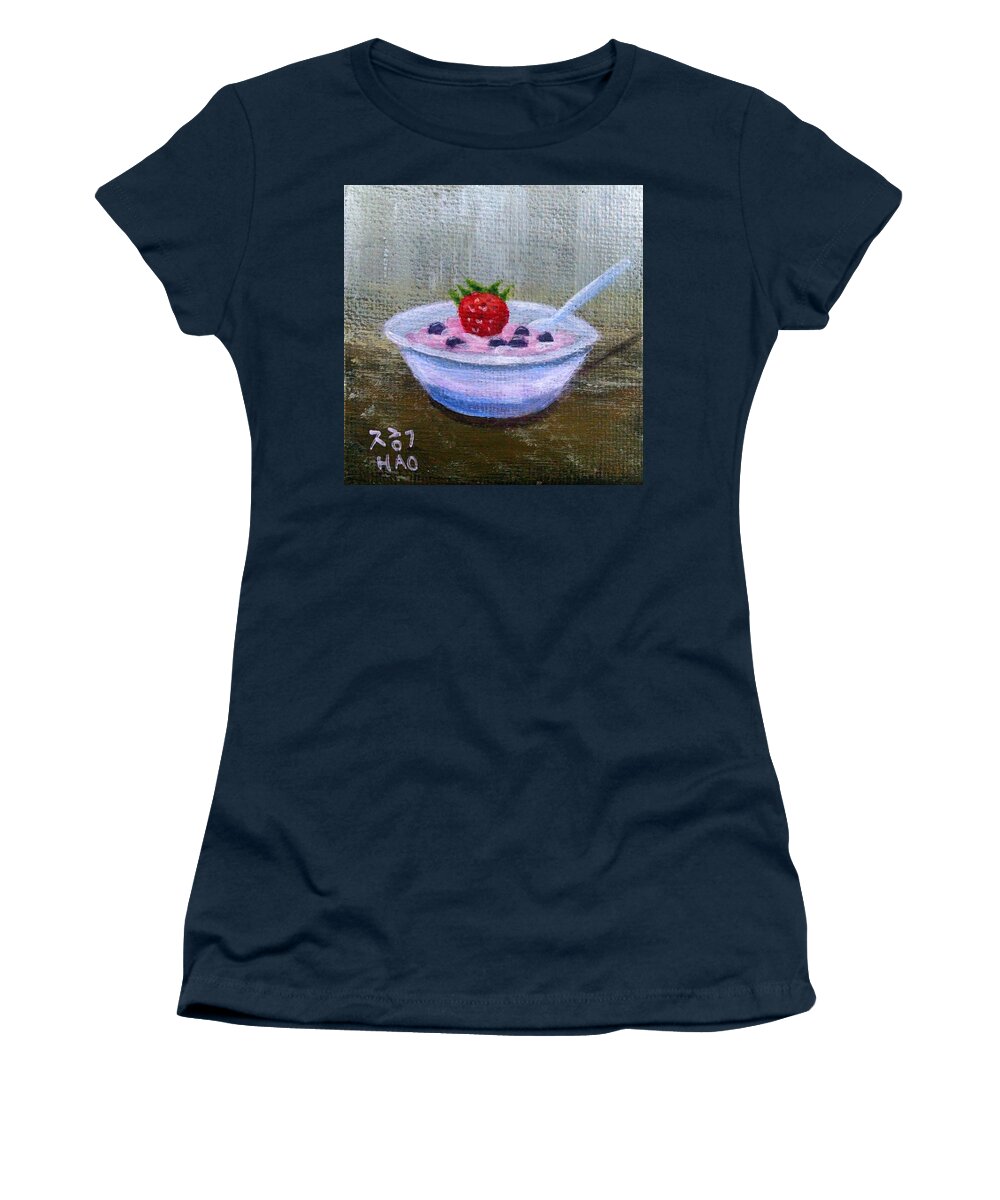 Yogurt Women's T-Shirt featuring the painting Yogurt by Helian Cornwell