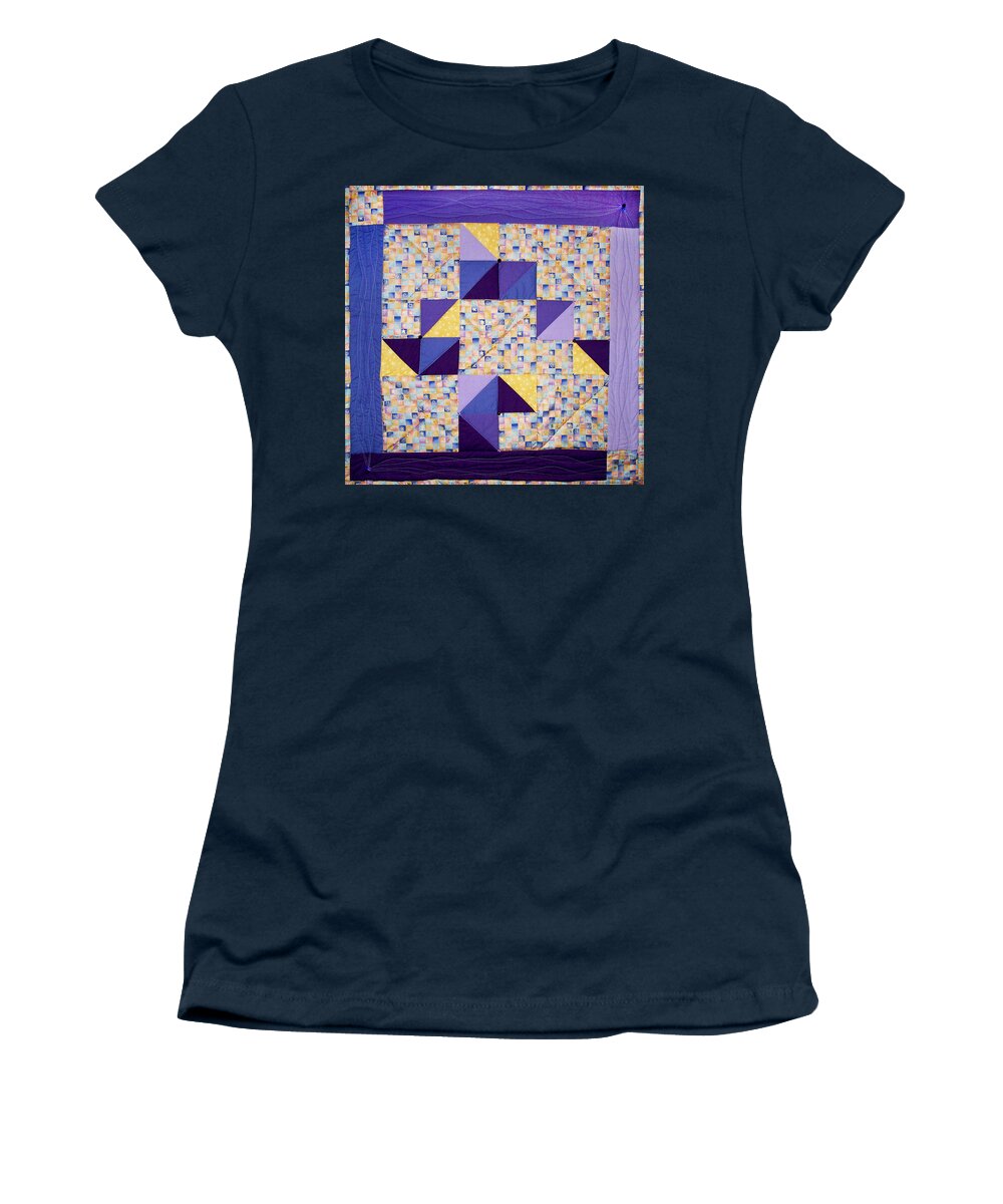 Art Quilt Women's T-Shirt featuring the tapestry - textile Zodiac by Pam Geisel