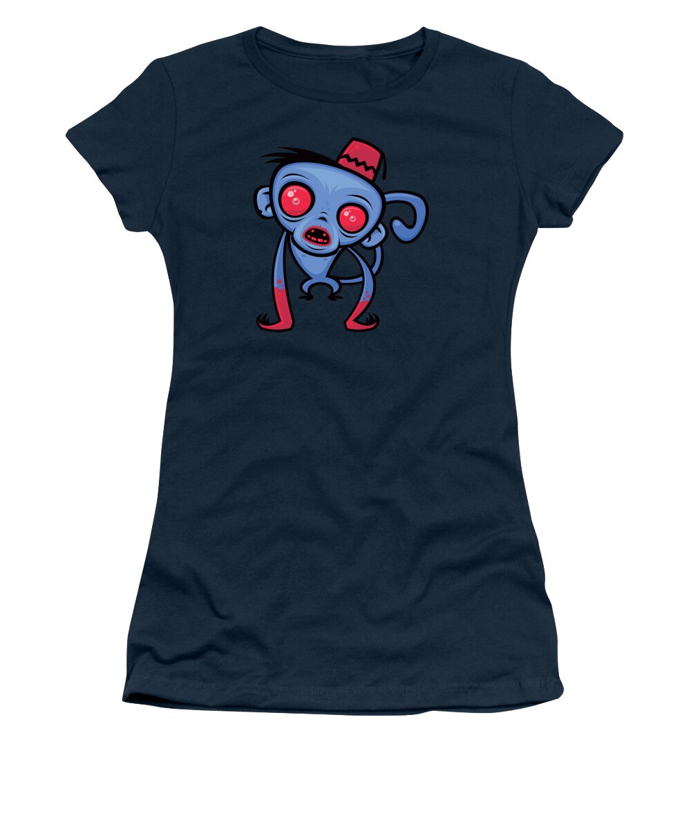 Monkey Women's T-Shirt featuring the digital art Zombie Monkey by John Schwegel