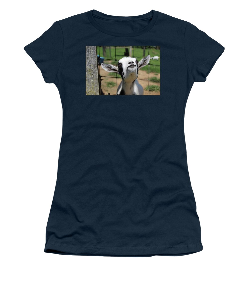 Goat Women's T-Shirt featuring the photograph A Goat's Smile #1 by Demetrai Johnson