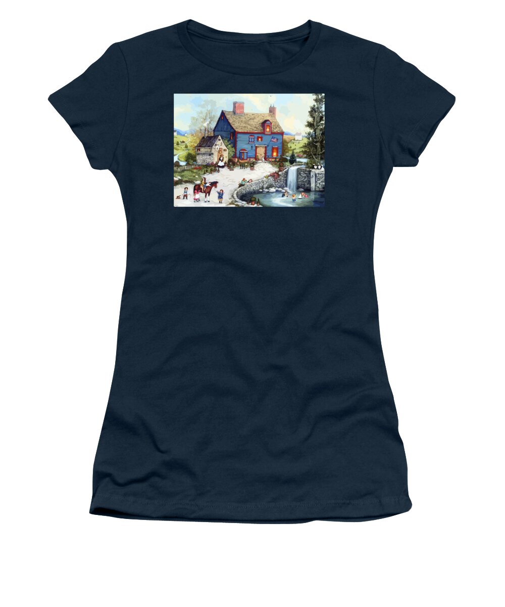 Village Women's T-Shirt featuring the digital art Christmas Village #1 by James Inlow