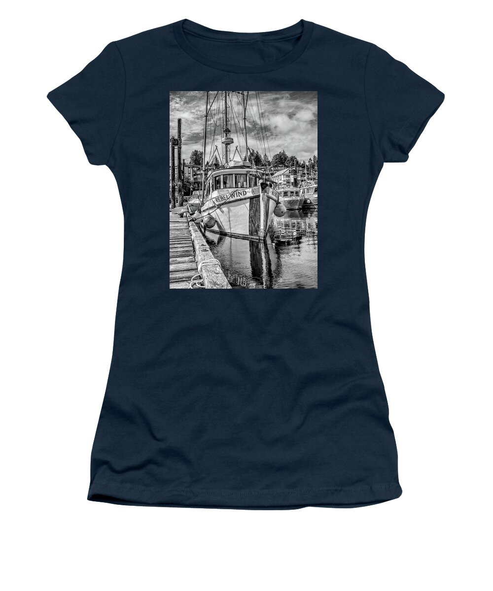 Harbor Women's T-Shirt featuring the photograph Docked #2 by Randall Dill