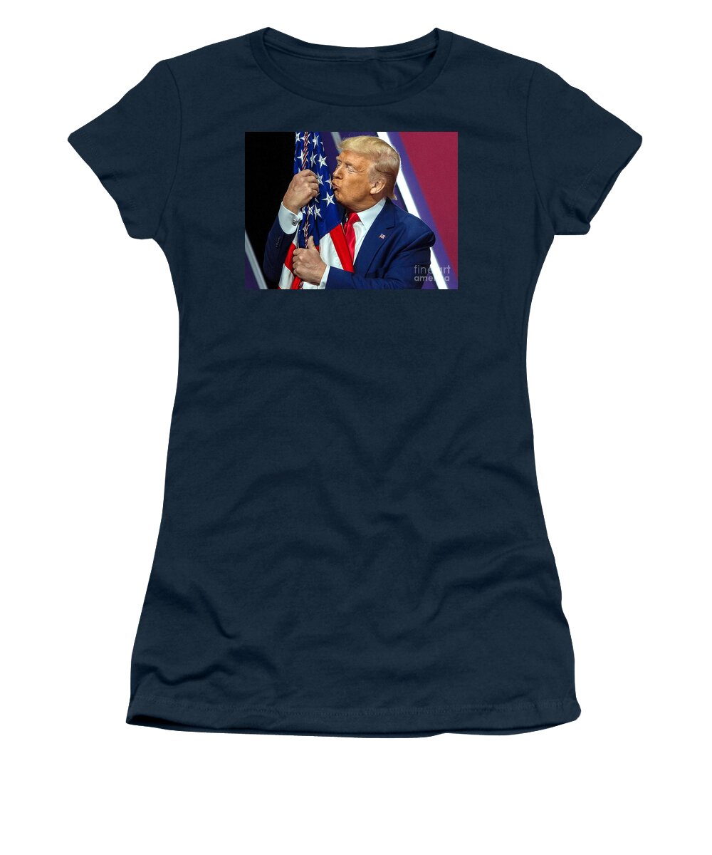 Donald Women's T-Shirt featuring the photograph Donald Trump #1 by Action