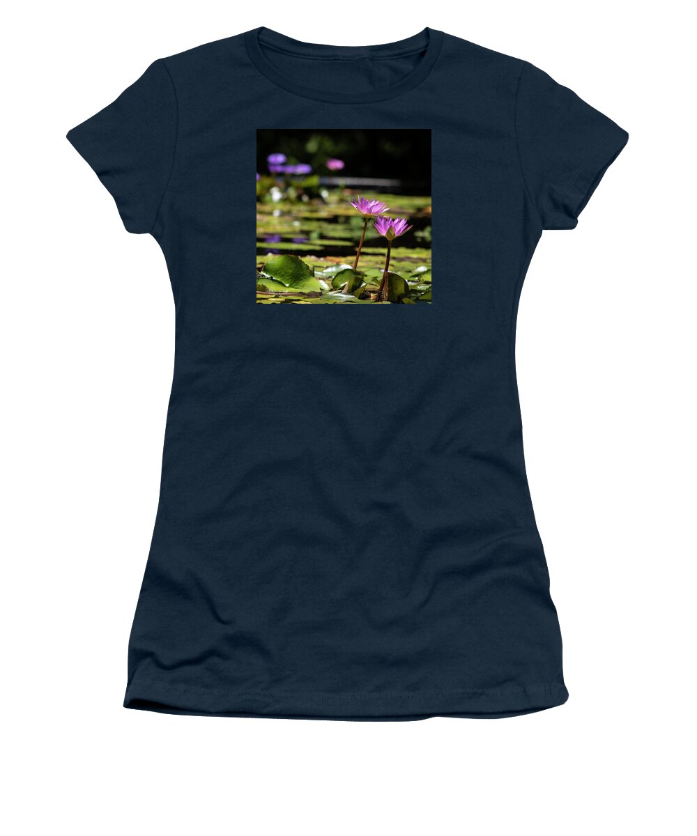 Photograph Women's T-Shirt featuring the photograph Fuchsia Twins #2 by Suzanne Gaff