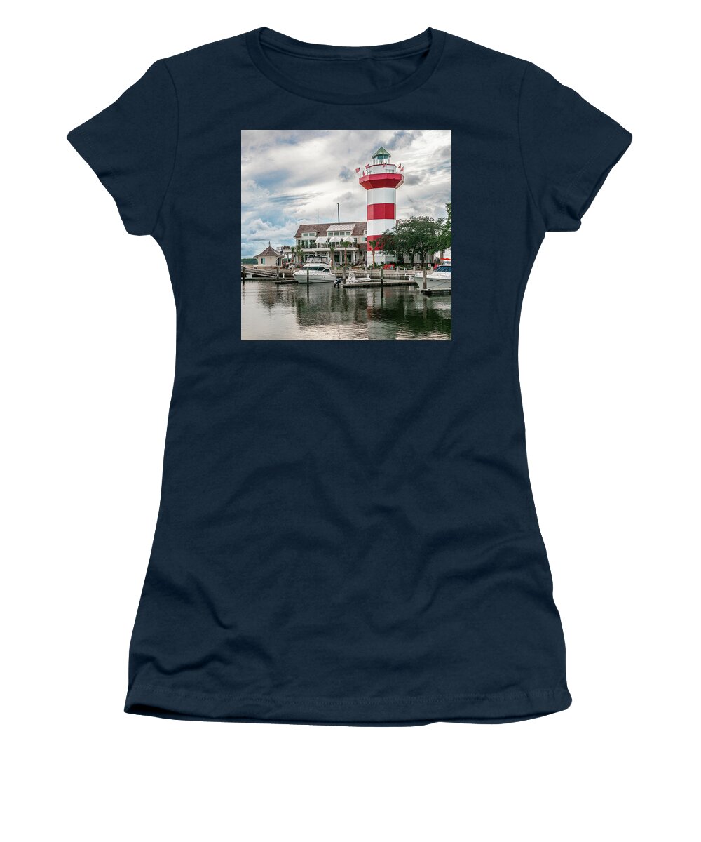 Hilton Head Island Women's T-Shirt featuring the photograph Hilton Head Island South Carolina Harbour Town Beautiful Lighthouse #2 by Dave Morgan