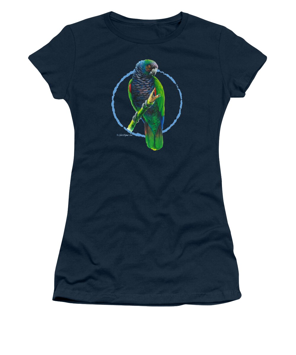 Imperial Parrot Women's T-Shirt featuring the digital art Imperial Amazon by Christopher Cox