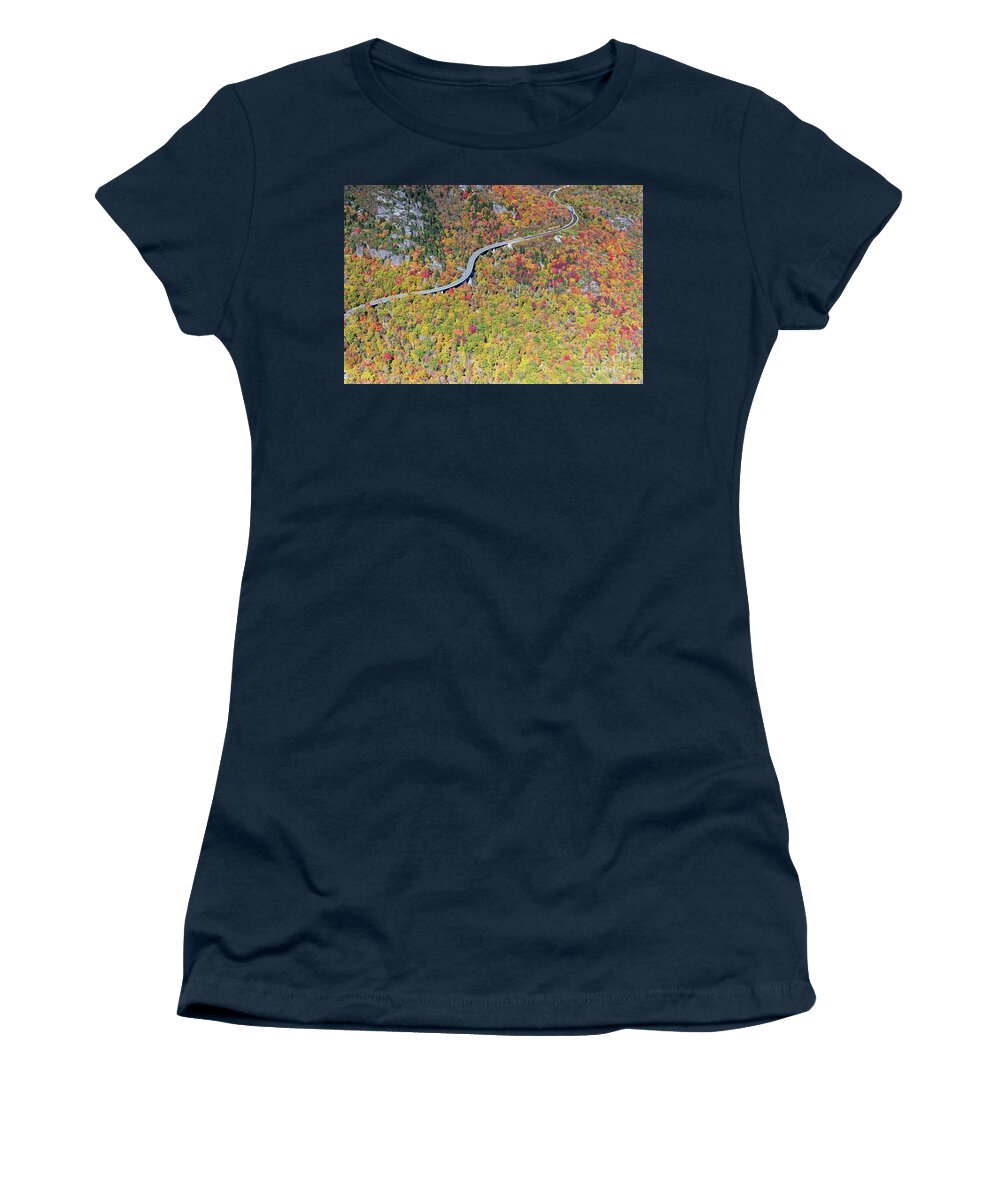 Linn Cove Viaduct Women's T-Shirt featuring the photograph Linn Cove Viaduct on the Blue Ridge Parkway at the Base of Grand #1 by David Oppenheimer