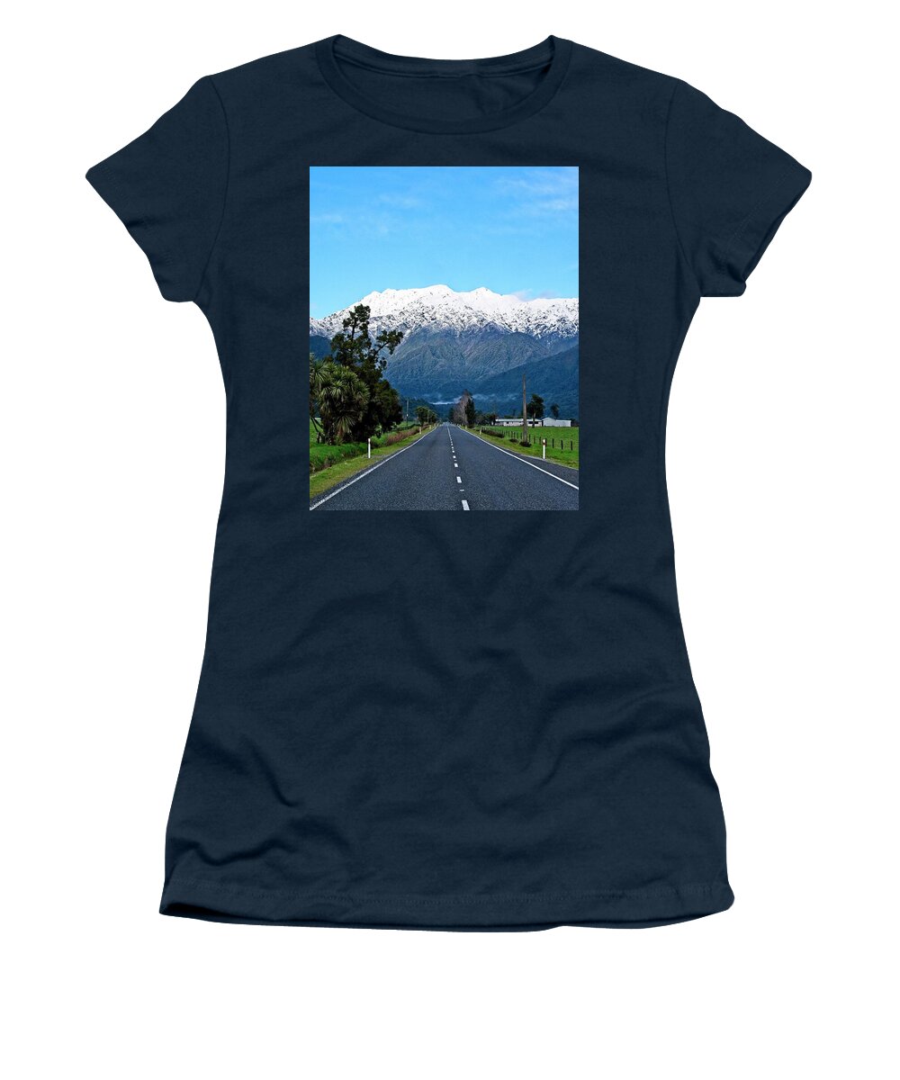 Nz Women's T-Shirt featuring the photograph New Zealand Alps 3 #2 by Steven Ralser