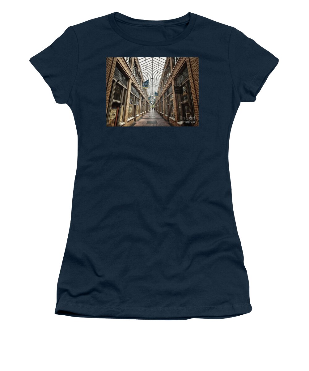 Ann Arbor Women's T-Shirt featuring the photograph Nickels Arcade #2 by Phil Perkins