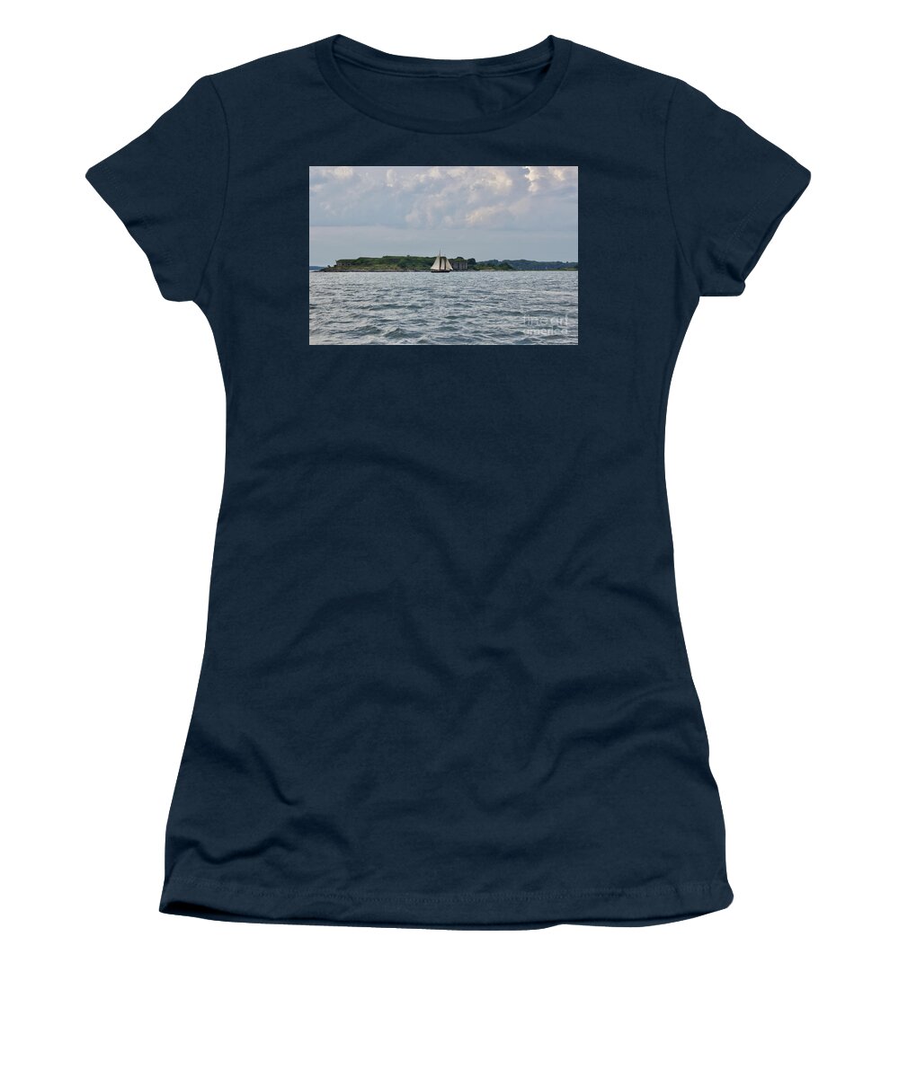  Women's T-Shirt featuring the pyrography Portland Harbor by Annamaria Frost