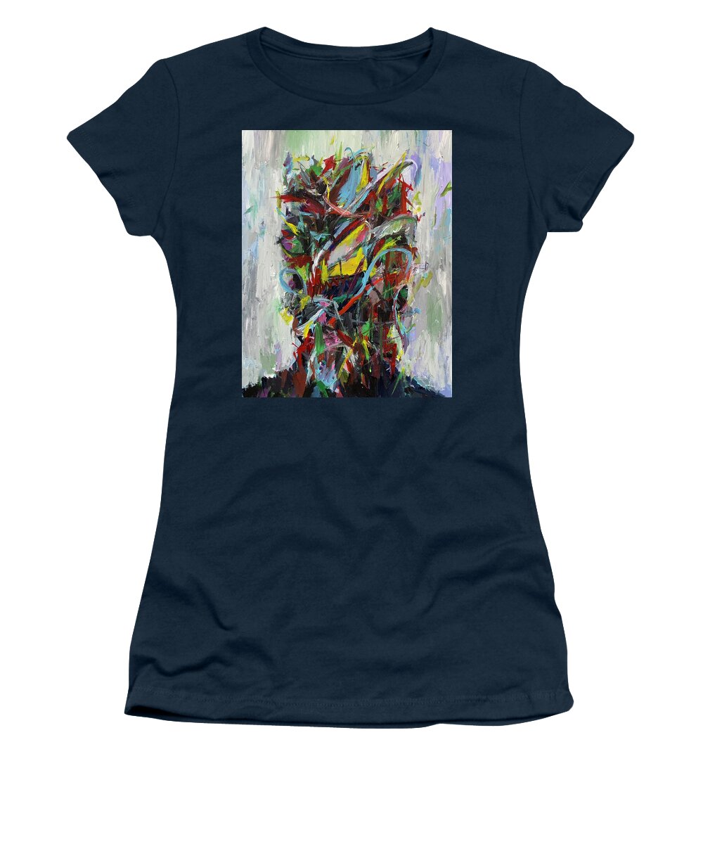 Abstract Women's T-Shirt featuring the painting Portrait 5 #1 by Fabrizio Cassetta