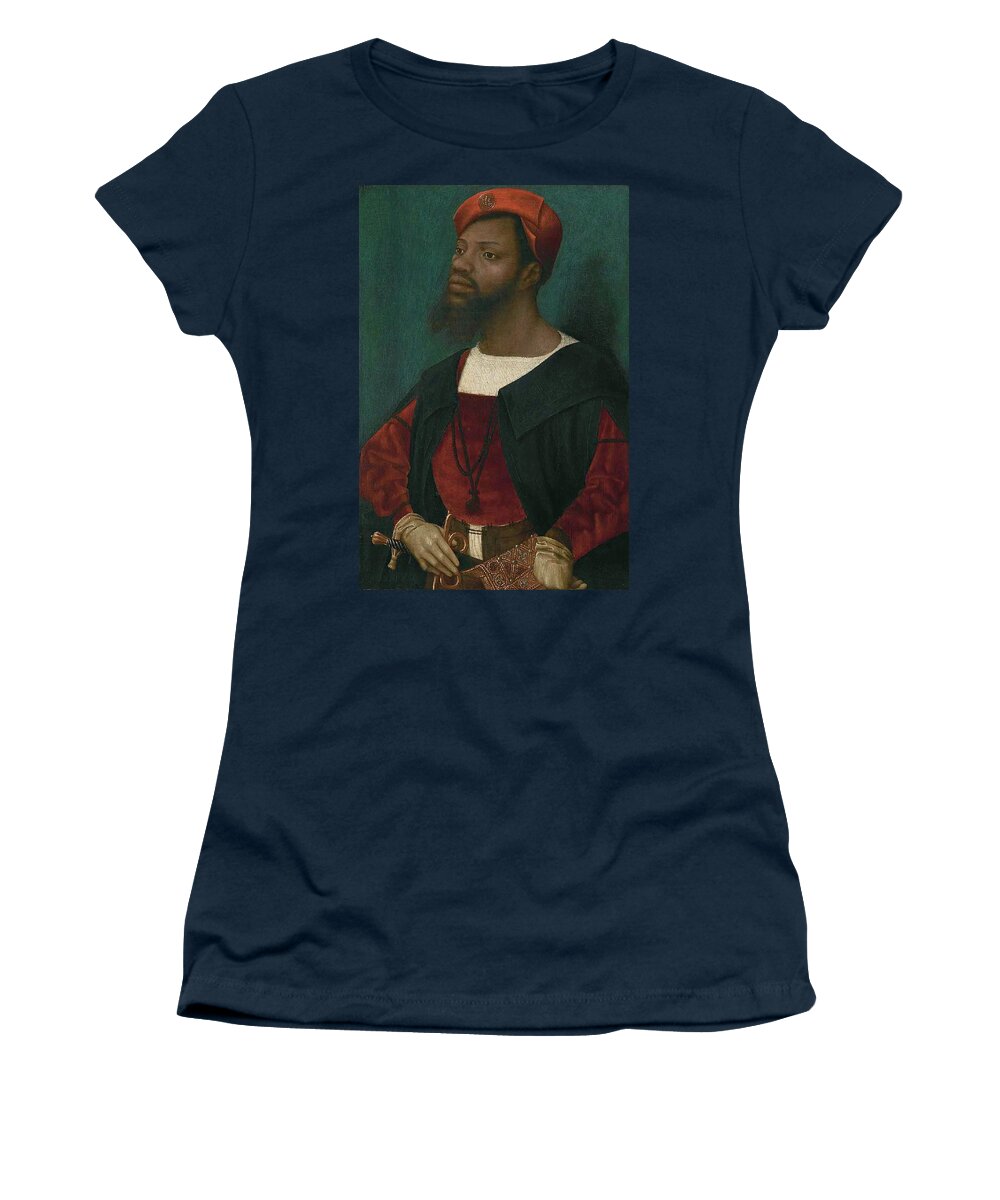 Jan Mostaert Women's T-Shirt featuring the painting Portrait of an African Man #2 by Jan Mostaert