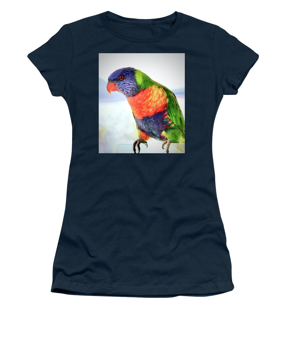 Rainbow Women's T-Shirt featuring the photograph Rainbow Lorikeet by Sarah Lilja