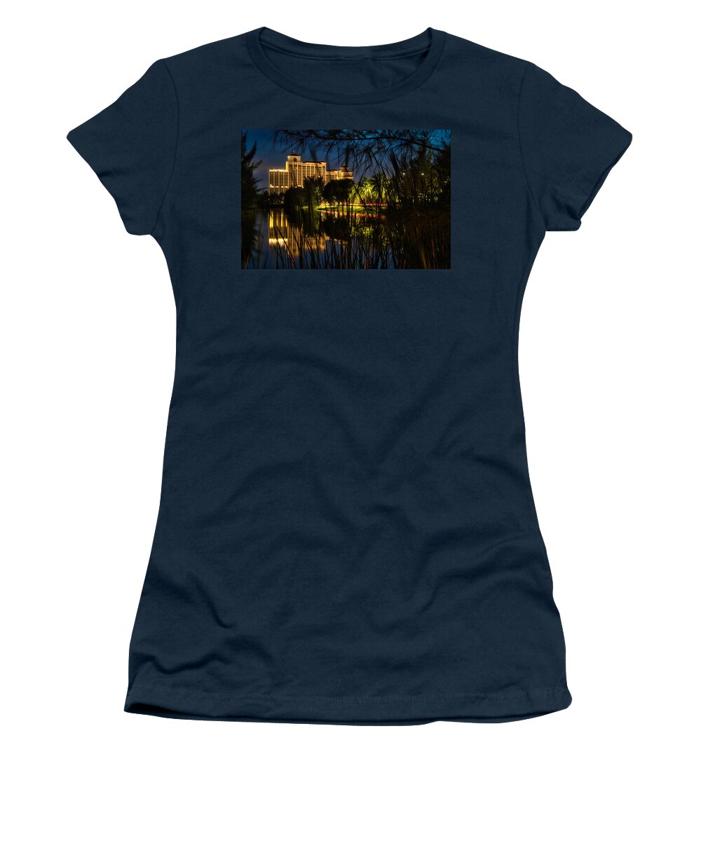 Cityscape Women's T-Shirt featuring the photograph Reflections at Baha Mar #1 by Montez Kerr